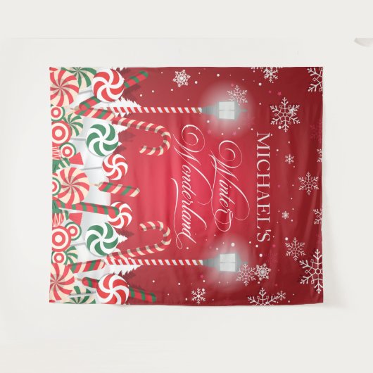 Tapiz Winter Wonderland holidays christmas banner Wandkleed (Voorkant (horizontaal))