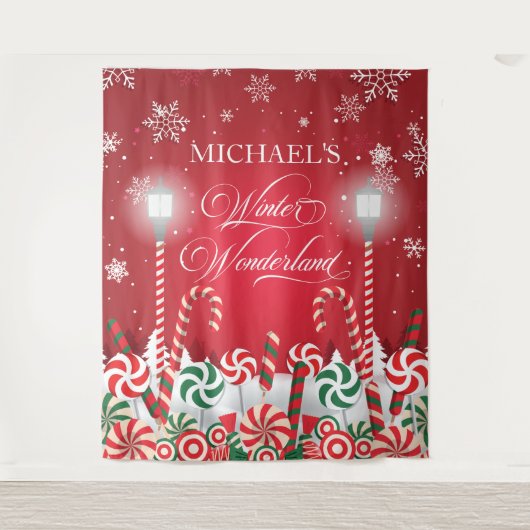 Tapiz Winter Wonderland holidays christmas banner Wandkleed
