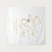 Tapiz Ze zei Ja! Verloving Backdrop banier Wandkleed (Voorkant (horizontaal))