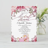 Tapot Macaron String Lights Floral Vrijgezellenfee Kaart (Staand voorkant)