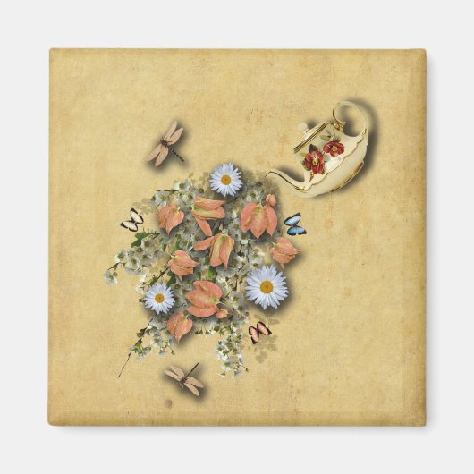 Tapot met lente-dingen magneet (Voorkant)