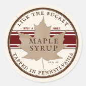 Tapped in Pennsylvania Maple Kraft Leaf Cla Ronde Sticker (Voorkant)