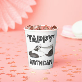 Tappy Birthday Black White Tap Dance Teacher Shoe Papieren Bekers