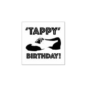 Tappy Birthday Black White Tap Dance Teacher Shoe Rubberstempel (Afrduk)