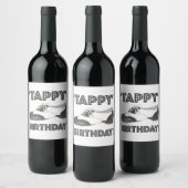 Tappy Birthday Black White Tap Dance Teacher Shoe Wijn Etiket (Flessen)