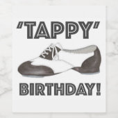 Tappy Birthday Black White Tap Dance Teacher Shoe Wijn Etiket (Enkel label)