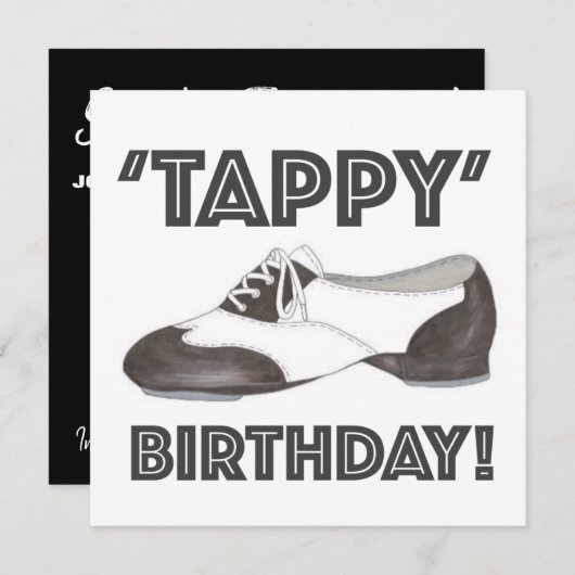 'Tappy' Happy Birthday Bday Tap Dance Shoe Party Kaart (Voorkant / Achterkant)