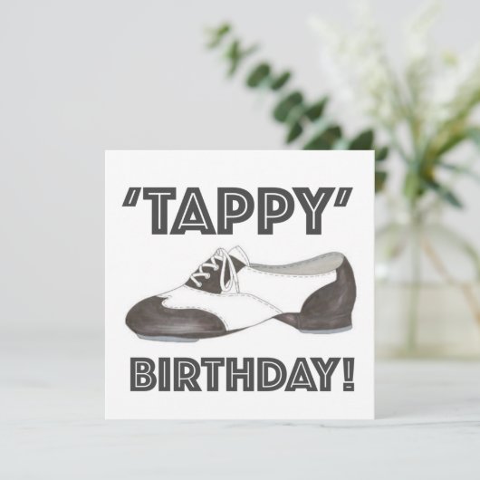 'Tappy' Happy Birthday Bday Tap Dance Shoe Party Kaart (Staand voorkant)