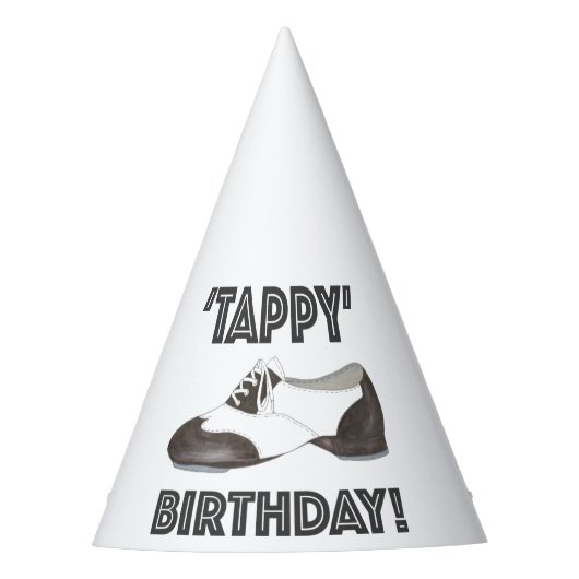 Tappy Happy Birthday Bday Tap Dance Tapdans Shoe Feesthoedjes (Voorkant)