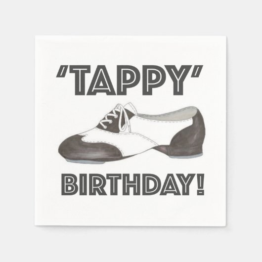 Tappy Happy Birthday Bday Tap Dance Tapdans Shoe Servet (Voorkant)