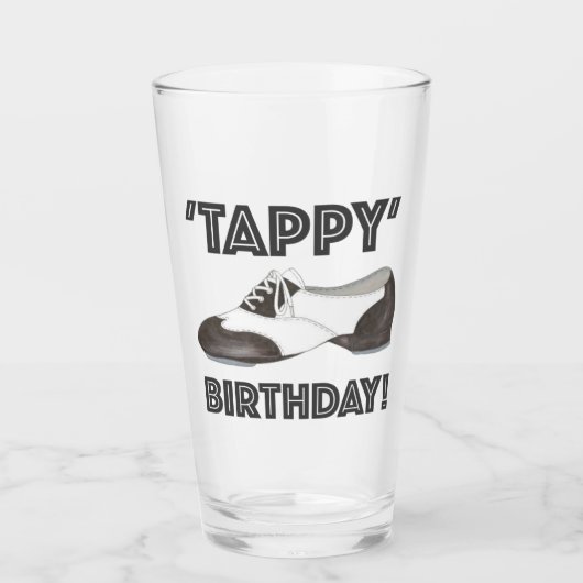Tappy Happy Birthday Tap Dance Tapdans Shoe Glas (Voorkant)