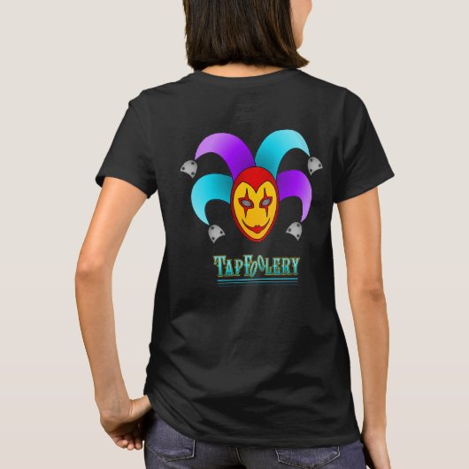 TapSchuif T-shirt - aqua op zwarte lijnen (Achterkant)