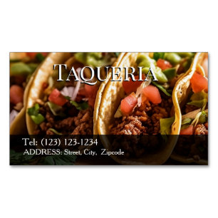 taqueria bewerkbare naamkaart magnetisch visitekaartje