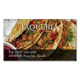 taqueria bewerkbare visitekaart magnetisch visitekaartje