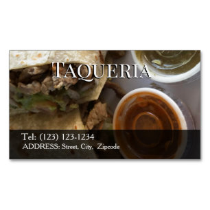 taqueria bewerkbare visitekaart magnetisch visitekaartje