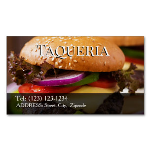 taqueria bewerkbare visitekaart magnetisch visitekaartje