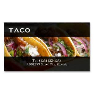 taqueria diensten bewerkbare bedrijfkaart magnetisch visitekaartje