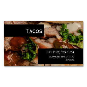 TAQUERIA diensten bewerkbare  visitekaartje Magnetisch Visitekaartje