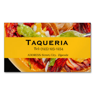 TAQUERIA diensten bewerkbare zakelijke kaart Magnetisch Visitekaartje