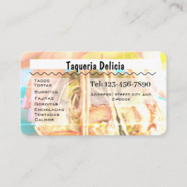 taqueria / restaurant bewerkbare kaart visitekaartje