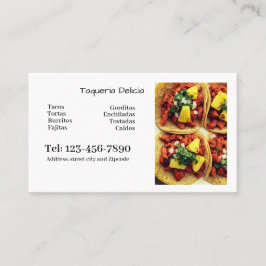 taqueria / restaurant bewerkbare kaart visitekaartje