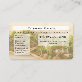 taqueria / restaurant editable card visitekaartje