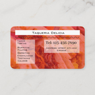 taqueria / restaurant editable card visitekaartje