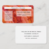 taqueria / restaurant editable card visitekaartje (Voorkant / Achterkant)