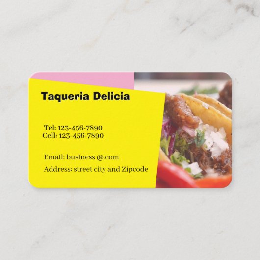Taqueria / restaurant editable card visitekaartje (Voorkant)