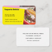 Taqueria / restaurant editable card visitekaartje (Voorkant / Achterkant)