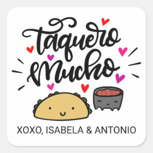 Taquero Mucho, gepersonaliseerd Vierkante Sticker