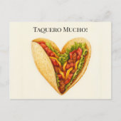 Taquero mucho, taco liefde briefkaart (Voorkant)