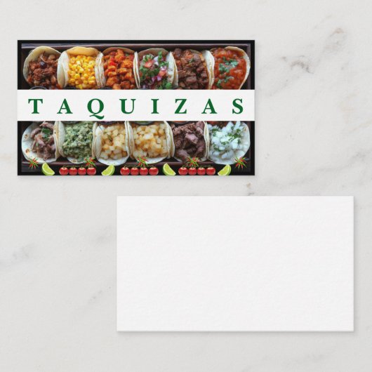 Taquizas. Business Card Visitekaartje (Voorkant / Achterkant)