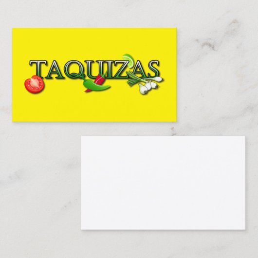 Taquizas Visitekaartje (Voorkant / Achterkant)