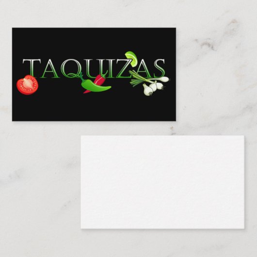 Taquizas Visitekaartje (Voorkant / Achterkant)