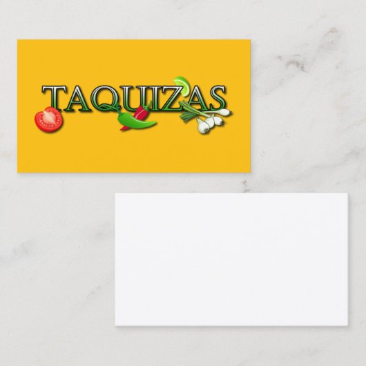 Taquizas Visitekaartje (Voorkant / Achterkant)