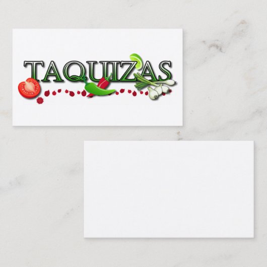 Taquizas Visitekaartje (Voorkant / Achterkant)