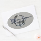 Tara Brooch, Ierland, Iers erfgoed Ovale Sticker (Envelop)