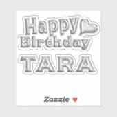 Tara Happy Birthday silver Aufkleber Sticker (Vel)