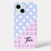 Tara - Naam Sjabloon - Lichtblauw en pastelroze Case-Mate iPhone Case (Achterkant)