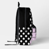 'Tara' Naam Sjabloon - Zwart, Roze en Wit Bedrukte Rugzak (Links)