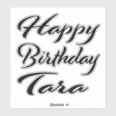 Tara Name Vorname black Sticker Geburtstag (Vel)