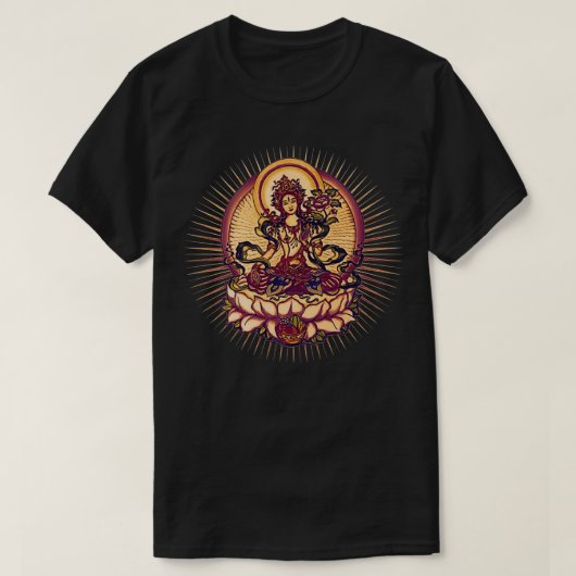 Tara, Tibet Buddhismus Lotus Meditation Yoga Om Sp T-shirt (Design voorkant)