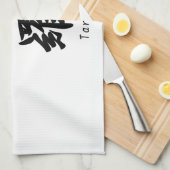 Tara vertaald in Japanse kanji symbolen. Theedoek (Quarter Fold)