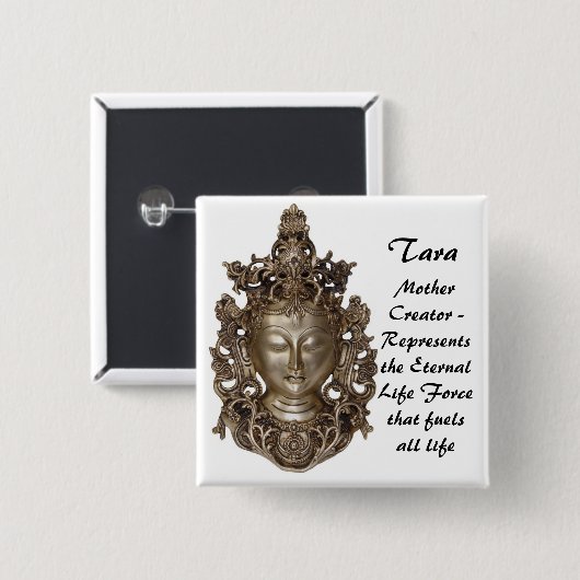 Tara Vierkante Button 5,1 Cm (Voorkant /achterkant)