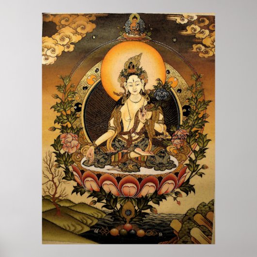 Tara Vrouw Buddha Bodhisattva Jetsun Dolma Poster (Voorkant)