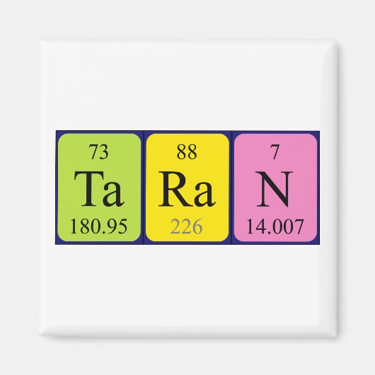 Taran periodieke table name magnet (Voorkant)