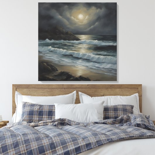 Taranaki Coast - Uitgerekte canvas Print (Insitu (Slaapkamer))