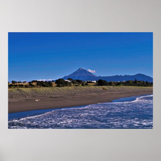 Taranaki en Fitzroy Beach Poster (Voorkant)