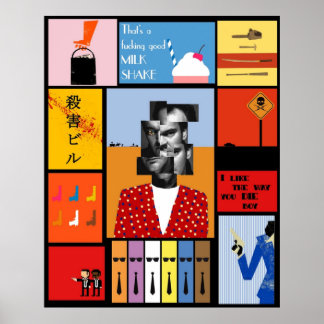 Tarantino portret van Tarantino Poster